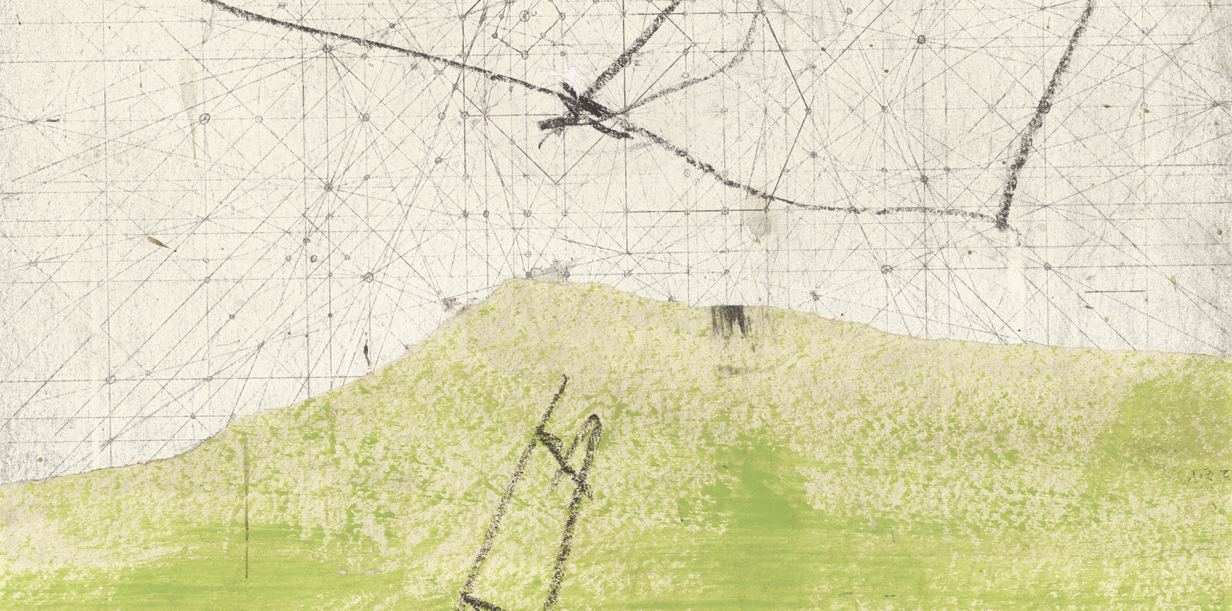 Detail aus Landschaft (Leiter, Ikarus), 1991