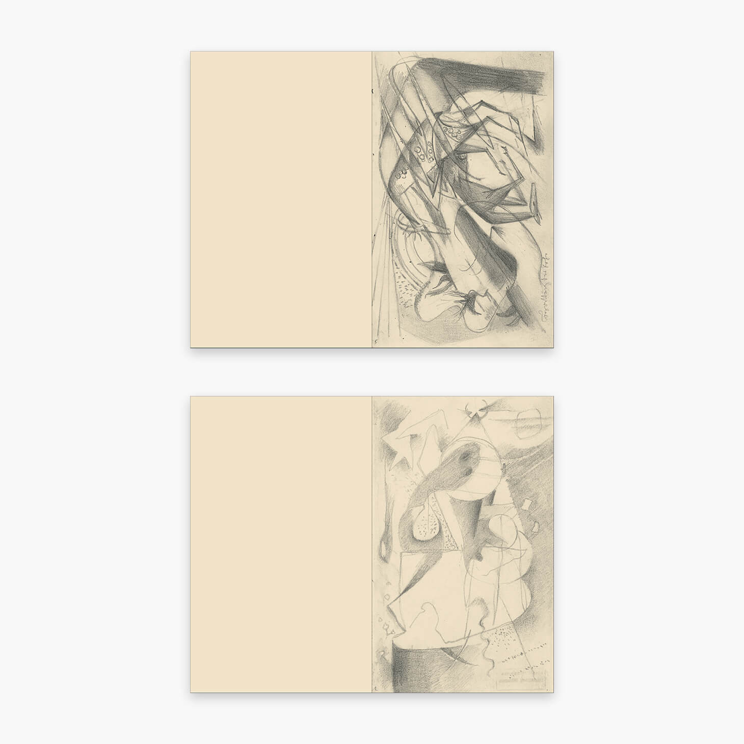 Doppelseiten aus Franz Marc Skizzenbuch aus dem Felde