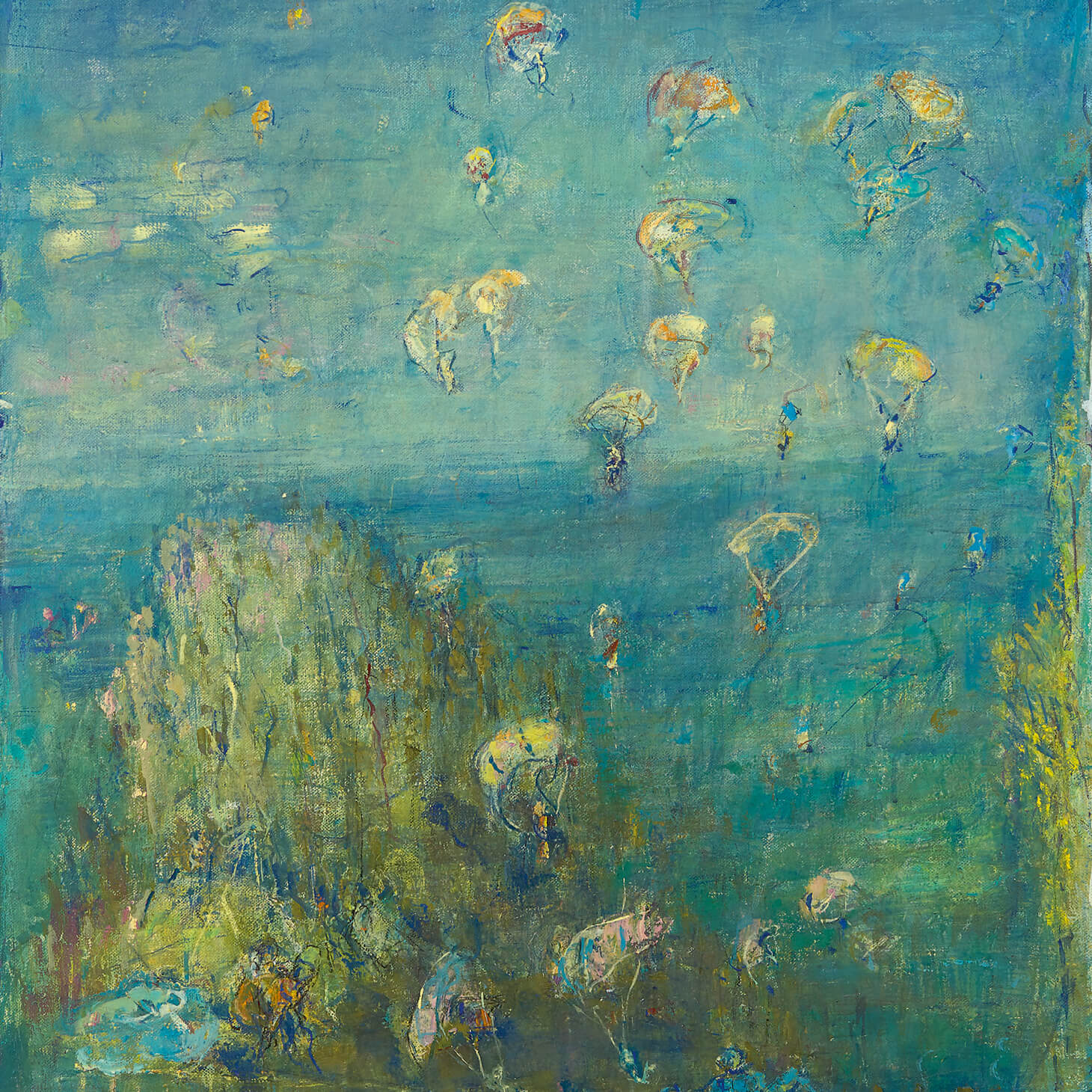Ohne Titel, 2000 (Fallschirmspringer am Tegernsee)